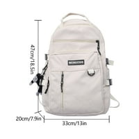 Nylon modni ruksak casual jednostavan solijski mekani kupac školski ruksak, bijeli