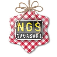 Božićni ukras NGS Aerodrom za Nagasaki Red Plaid Neonblond