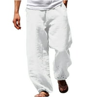 Muške pamučne pamučne pantalone elastične strugove casual jogger joga hlače lagane labave moćne pantalone