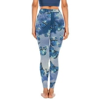 Kakina s ženskim joga hlače zazor moda casual ženska distrikta od leptira dame dame visoke struke široke noge pantalone yoga hlače duge hlače