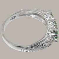 Britanci napravio je 9k bijelo zlato prirodno smaragdno žensko prsten - veličine opcije - veličine 5