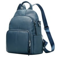 Ruksak protiv krađe meko kožni ruksak za žene modne torbe na ramenu torbica s indigo plavom bojom