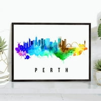 Pera Print Melbourne Skyline Australia Poster, Melbourne Cityscape Painting, Melbourne Australia Poster, Cityscape i znamenitosti Print, Početna Zidna umjetnost, uredski zidni dekor