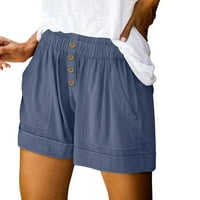 Ediodpoh kratke hlače Ležerne prilike ženskog gumba High Squist Casual Pocket Hlače Ležerne prilike