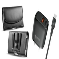 Paket futrola i zidnog punjača za Samsung Galaxy S Ultra: Professional PU kožna kaiš torbica i 38W dual