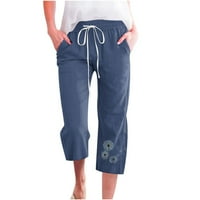 Utoimkio joga pantalone Capri za žene plus veličine modni džepovi visokog struka s visokim strukima