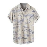 Muška ljetna havajska majica kratkih rukava modna cvjetna print rever gumb za plažu odjeća Klasični