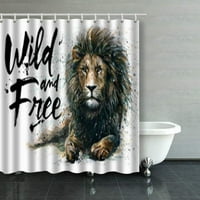 Lion Predator Ispis životinja King WildLife akvarel tuš za zavjese za tuširanje kupaonice