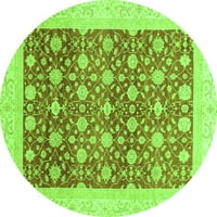 Ahgly Company u zatvorenom okruglom orijentalnim zelenim modernim prostirkama, 6 'runda
