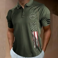 Polo majice za muške američke majice Falg kratkih rukava Performanse patriotske majice smiješna majica zelena