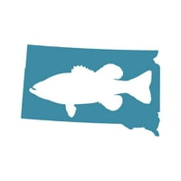 Južna Dakota Bass naljepnica Decal Die Cut - samoljepljivi vinil - Vremenska zaštitna - izrađena u SAD