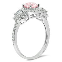 1.79ct okrugli rez ružičasti simulirani dijamant 18k bijeli zlatni godišnjički angažman halo kamene
