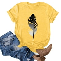 Košulje za žene Žene Ležerne prilike za ispis kratkih rukava Labava majica Bluza The Wets Yellow XXXL