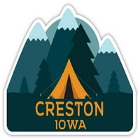 Creston Iowa Suvenir Vinil naljepnica za naljepnicu Kamp TENT dizajn