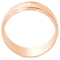 Pompeii polirano svijetlo čekić 14k ružičasto zlato vjenčanje muškog prstena