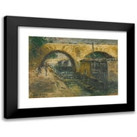 Gustave Loiseau crni moderni uokvireni muzej umjetnički print pod nazivom - Pont Marie, Pariz