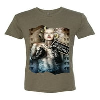 Divlji Bobby Marilyn Monroe Pušenje Hollywood Pop kultura Men Premium Tri Blend Tee, Vojno zeleno, XX-Large