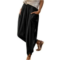Kayannuo Falls Ženske hlače Clearence Casual Hlače za žene Visoke struk hlače Čvrsta boja elastični