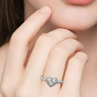 Jiyugala prstenovi za muškarce Kreativno srce Zircon Ring Par suvenir poklon srčani prsten za prsten
