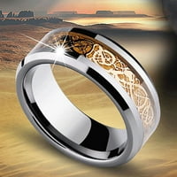 Eastshop unise Dragon uzorak titanijum čelični vjenčani prsten bez blijeda, poklon nakita