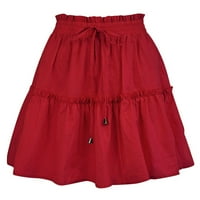 Mini suknje za žene plus veličine modni čvrsti šifon paket hip svilenkak suknja s kratkom suklom vino