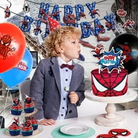 Rođendanska zabava, rođendanski ukrasi za rođendan uključuju stolnjačke maske za prskanje, prapnice Cupcake Banner kasne balone za rođendan za dječake