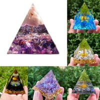 Sufanic Amethyst Crystal Bearing Orgonite Piramid Obsisians Chakra Energy Orgone Stones