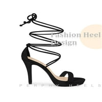 Perphy platforma Stiletto potpetice čipke sandale za žene