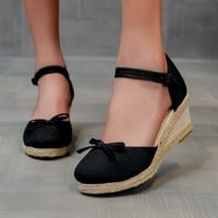 B91XZ sandale za žene Dressy ljetne sandale prozračne klinove za slobodno vrijeme za slobodno vrijeme cipele modna ženska vanjska casual ženska crna, veličine 8.5