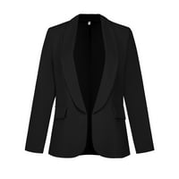 Blazers za žene Ležerne prilike otvorene prednje duge rukave uredske jakne jednostavne rever s dugim rukavima