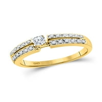 10KT ŽUTO ZLATNO KRUGO DIAMOND SOLITAJNA GRADA Vjenčani prsten za vjenčanje CTTW