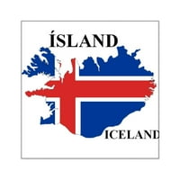 Cafepress - Naljepnica za IcelandFlagmap - Square naljepnica 3 3