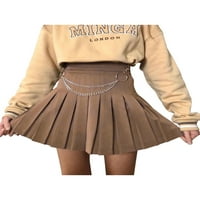 Ženske djevojke Visoka stručna suknja Mini suknja Teniska školska uniforma suknja sa lancem plusom veličine