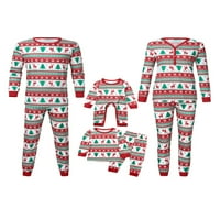 Božićna porodica podudaranje Stripe pidžama postavio je kombinezon s dugim rukavima