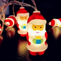 Fnohy Clearians Božićni ukras LED String Paflake Snjegović Santa Claus Christmas Tree String Xmas Tree