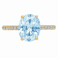 2.21ct ovalni rez plavi simulirani dijamant 14k žuti zlatni godišnjički angažman prsten veličine 8
