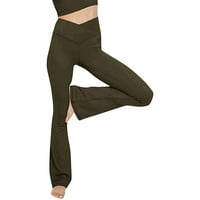Oalirro ženske joge hlače široke noge gležnjače vojske zelene udobne joge hlače za žene xxl