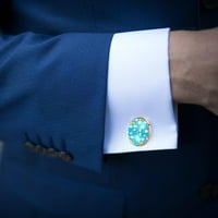 Muške ruže od nehrđajućeg čelika od nehrđajućeg čelika za tuxedo košulje Business Wedding Manžet Dužina Rainbow uzorak