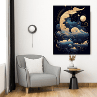 Očarana Moonscape - Celestial Moon Magic Canvas Wall Art