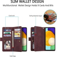 Torbica za novčanik za Samsung Galaxy A 5G, retro nosač kartica zatvarač patentne torbe torbica fuse