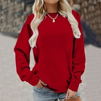 Ženska dukserica Majice sa dugim rukavima Jesen Zima udobnost Ležerne prilike Relata FIT PLUS Pulover pulover crvene m
