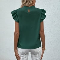Relanfenk Womens V izrez T majice s kratkim rukavima Ljetni vrhovi sa džepom košulje za žene dugih rukava