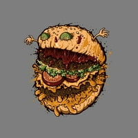 Monster Burger Womens Grey Heather Graphic Racerback Tank Top - Dizajn od strane ljudi 2xl
