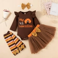 Dojenčad za bebe Girls Outfit Newborn Rodper Tops + Tutu suknja + nogu toplije za glavu za glavu