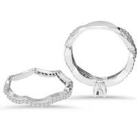 Pompeii Carat Diamond Angagement Infinity Ring Set 10k bijelo zlato