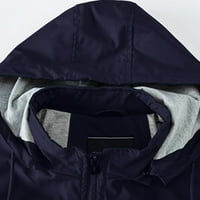 SHPWFBE Zip up duksev muške jeseni i zimske ležerne prilike kontrastne džepne jakne s kapuljačom top
