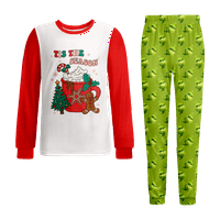 Božićne pidžame za muškarce organsko pamučno spavanje za spavanje crtane dugih rukava za psa, bebu i