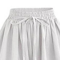 Ženske ležerne ljetne atletske kratke hlače Čvrsta boja elastične udobne kratke hlače modna odjeća bijela