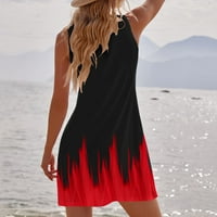 StMixi ljetne haljine za ženska plaža Boho labav pleted Swing Tunic Tank Short Sun Haljine bez rukava