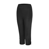 Gaecuw Capris za žene Casual Capri nogavice Plus sila Slim Fit Scrounch Long hlače Lounge pantalone